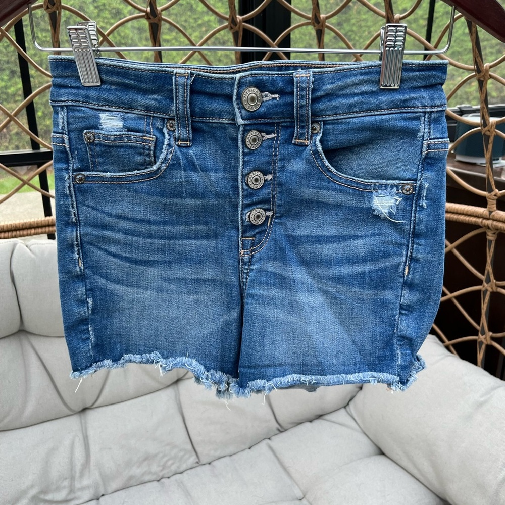American eagle high rise stretch button fly shorts size 2